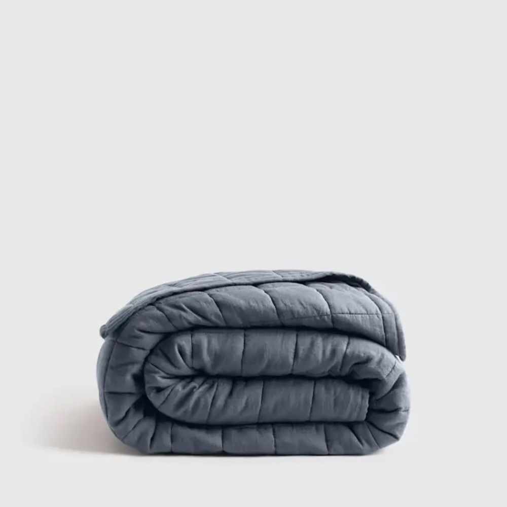 Quince European linen box quilt Nightfall full/queen